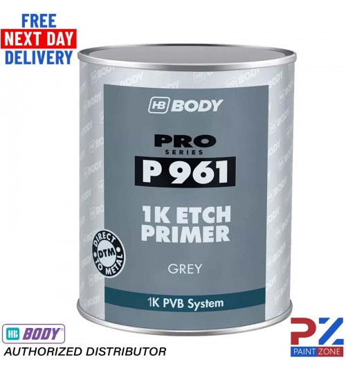HB BODY PRO SERIES P961 1K ETCH PRIMER GREY 4LTR - 1K PVB FAST DRYING SYSTEM